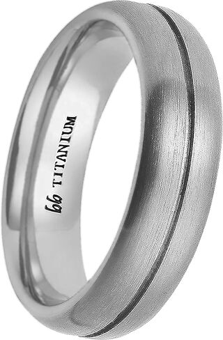 Boston Bay Diamonds Silver Titanium Unisex Comfort Fit Mens Wedding Band or Fashion Ring - 6mm - Choice of Style in Saudi Arabia