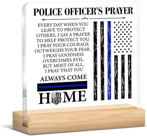 Police Gifts for Men Him, Religious Gifts for Policeman, Police Officer's Prayer Acrylic Sign Home Office Desk Decor in Saudi Arabia