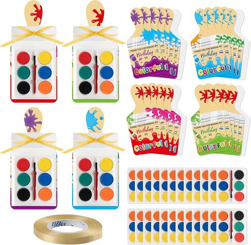 Watercolor Paint Set for Kids - 24Pcs Back to School Classroom Party Favors, Watercolor Paint Pallets with Thank You Cards, Kids Birthday Gift for Boys Girls Gift Exchange DIY Art Project Prize Party in Kuwait
