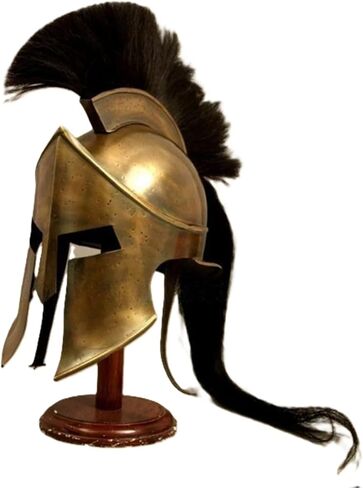 Medieval Spartan 300 Helmet, Antic Brass Finish with Black Plume, Greek Warrior Costume Accessory, 300 Movie King Leonidas in Kuwait
