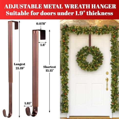 15" Adjustable Metal Wreath Hanger for Front Door in Saudi Arabia