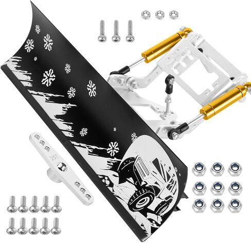 RC Aluminum Upgrades Part Plastic 1/10 RC Car Blade Snow Plow,Metal Snow Plow for 1/10 RC Crawler TRX4 SCX10,Front Snow Shovel Snowplow Snow Sweeping Tools. in Saudi Arabia