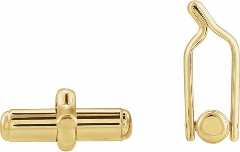Bonyak Jewelry 14k Yellow Gold Swivel Cylinder Cuff Link Back Elegant in Saudi Arabia