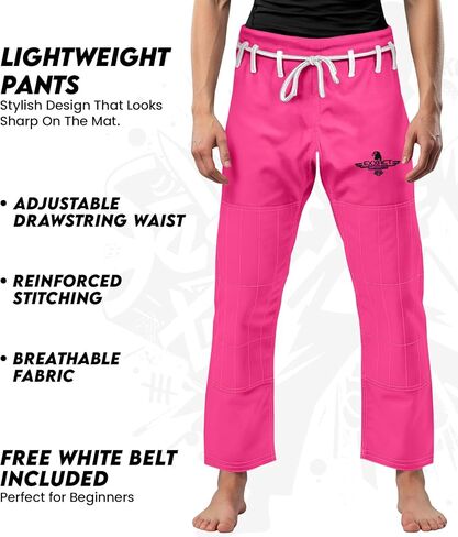 Exxact Sports BJJ Gi للسيدات، خفيف الوزن IBJJF Legal Jiu Jitsu Gi مع قماش منكمش مسبقًا وحزام مجاني للتدريب والمنافسة in Kuwait