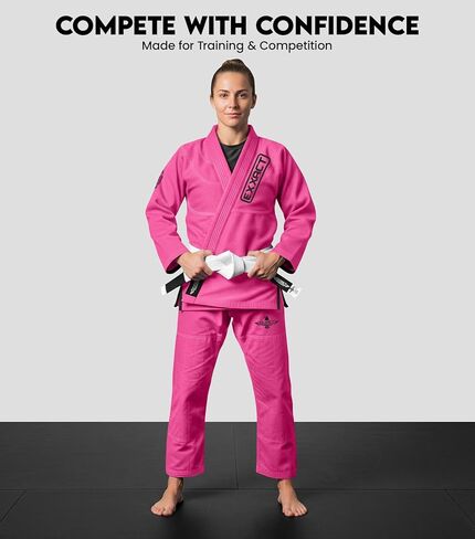 Exxact Sports BJJ Gi للسيدات، خفيف الوزن IBJJF Legal Jiu Jitsu Gi مع قماش منكمش مسبقًا وحزام مجاني للتدريب والمنافسة in Kuwait