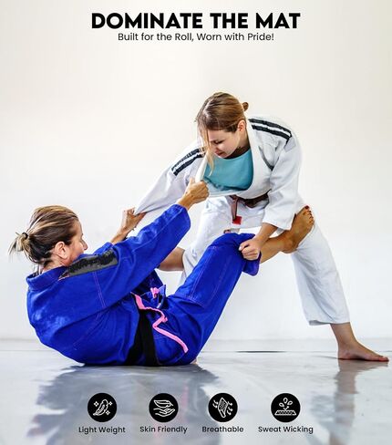 Exxact Sports BJJ Gi للسيدات، خفيف الوزن IBJJF Legal Jiu Jitsu Gi مع قماش منكمش مسبقًا وحزام مجاني للتدريب والمنافسة in Kuwait