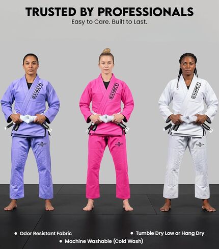 Exxact Sports BJJ Gi للسيدات، خفيف الوزن IBJJF Legal Jiu Jitsu Gi مع قماش منكمش مسبقًا وحزام مجاني للتدريب والمنافسة in Kuwait