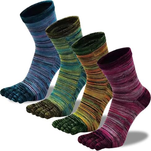 Men’s Toe Socks – Cotton Retro Style Five Finger Socks US 7–12, Moisture-Wicking & Breathable Crew Socks in Saudi Arabia