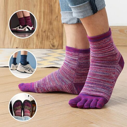 Men’s Toe Socks – Cotton Retro Style Five Finger Socks US 7–12, Moisture-Wicking & Breathable Crew Socks in Saudi Arabia