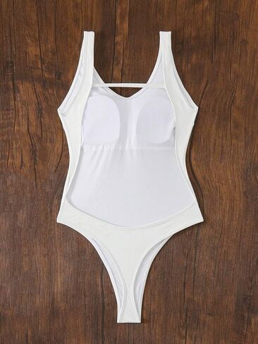 Sexy Colorblock Backless One-Piece Women's Swimwear Criss-Cross Monokini for Summer Beach Vacations in Saudi Arabia