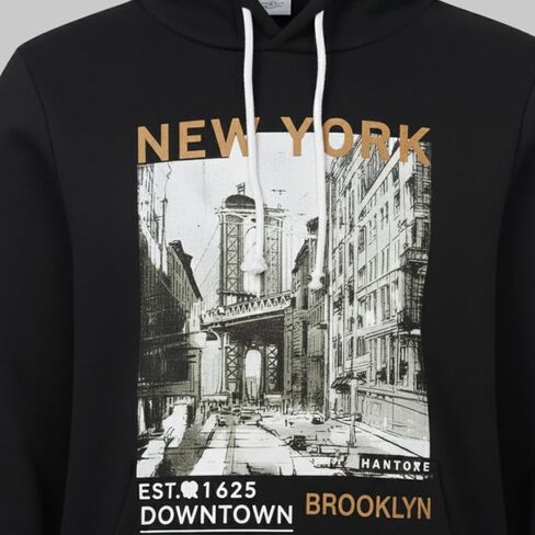 SAS Boys Black Hoodie Set | New York Downtown Streetwear Tracksuit | Kids Fleece 2-Piece Hoodie & Joggers Outfit Activewear in Saudi Arabia