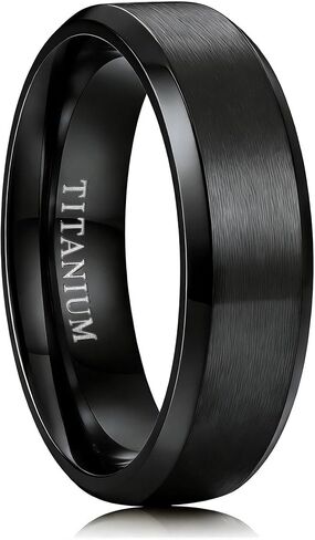 Jstyle Titanium Wedding Ring for Men - 6MM/8MM Hypoallergenic Lightweight Mens Wedding Bands with Zero Maintenance Brushed Surface Polished Edges Mens Engagement Ring Comfort Fit Size 7-13 in Saudi Arabia