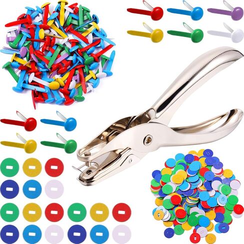 100 Pieces Brass Paper Fasteners Paper Brads, and 300 Pieces Plated Brass Washers with Hole Punch (Silver, 3/4inch) in Kuwait