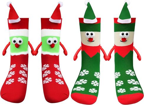 Magnetic Holding Hands Socks - Christmas Gifts for Women Men, White Elephant Gift, Gag Gifts Xmas Stocking Stuffers in Saudi Arabia