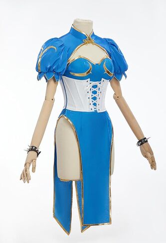 زي تنكري نسائي مرخص رسميًا من Micotaku Street Fighter بقصة ضيقة من Chun-li in Kuwait