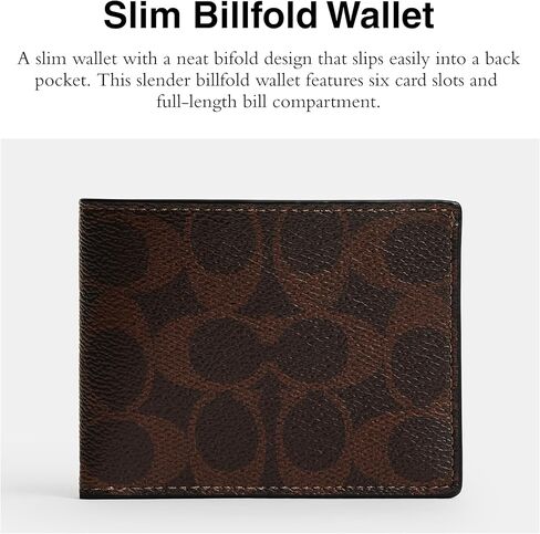 حذاء Coach Slim Billfold مصنوع من جلد محبب متقاطع in Kuwait