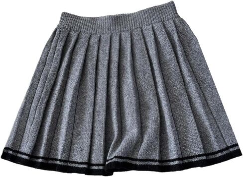 تنورة SHENHE النسائية الخريفية من الصوف بطيات على شكل حرف A عالية الخصر واسعة وتنورة سترة متماسكة من Preppy in Kuwait