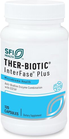 Klaire Labs SFI Health Interfase Plus - مزيج إنزيم لتعطيل مصفوفة الأغشية الحيوية + EDTA - الجهاز الهضمي، فلورا الأمعاء، الأغشية الحيوية ودعم التخلص من السموم (60 كبسولة) in Kuwait