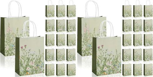 24Pcs Vintage Wildflower Paper Gift Bags Retro Floral Party Favor Bags with Handles Herb Goodie Candy Treat Bags for Wedding Birthday Baby Shower Party Supplies in Kuwait