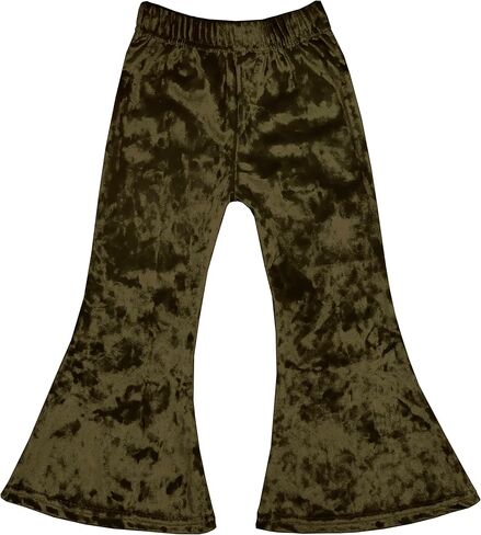 Daisy Del Sol Little Girls Velvet Boho Bell Bottom Flared Stretch Legging Pants Toddler Childrens Kids 2T-8 in Kuwait
