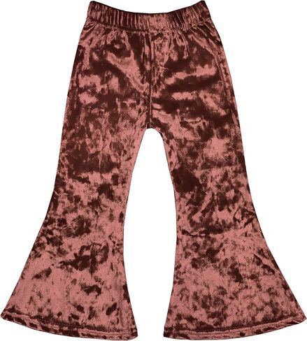 Daisy Del Sol Little Girls Velvet Boho Bell Bottom Flared Stretch Legging Pants Toddler Childrens Kids 2T-8 in Kuwait