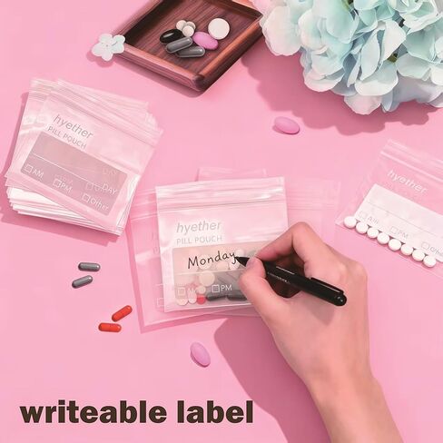 Pill Bags for Travel Pill Pouches 3 x 2.75 inch Pack of 130 Travel Pill Organizer for Medicine with Write on Label Clear Ziplock Seal Waterproof BPA Free in Saudi Arabia
