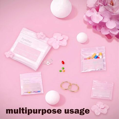 Pill Bags for Travel Pill Pouches 3 x 2.75 inch Pack of 130 Travel Pill Organizer for Medicine with Write on Label Clear Ziplock Seal Waterproof BPA Free in Saudi Arabia