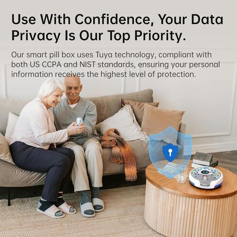 موزع حبوب منع الحمل الذكي VEXA VitaMate Pro 21 مع دوران تلقائي، وحاويات حبوب منع الحمل المرتفعة، وتنبيهات الصوت والضوء، وتذكير الدواء الذي يتم التحكم فيه من خلال التطبيق ومتتبع للأقراص والكبسولات والمكملات الغذائية in Kuwait