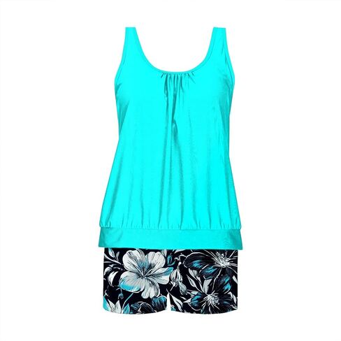 Tankini Swimsuits for Women Two Piece Bathing Suits Summer Bikini Swim Tank Top with Graphic Boyshorts Swimwear Sets in Saudi Arabia
