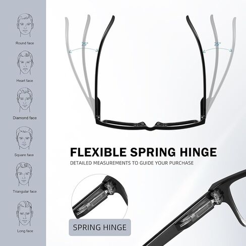 XVXV 2 Pairs +1.5 Reading Glasses,Blue Light Blocking Readers for Men Women,Anti Eyestrain/UV Lightweight Spring Hinges Eyeglasses in Kuwait