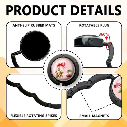 هدايا بخطاف محفظة أولية مضحكة - حرف القوس الوردي L - حامل محفظة قابل للطي للطاولة - شماعة حقيبة يد مستديرة للنساء - هدايا عيد الميلاد للأم والزوجة والأخت والصديق والسيدة الرئيسة in Kuwait
