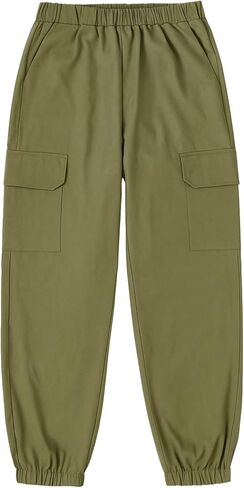 Boys Cargo Pants 3 Pack Loose-Fitting Casual Sports Pants with Pockets Jogging Trousers Bottom for Kids 8-12 Years in Saudi Arabia
