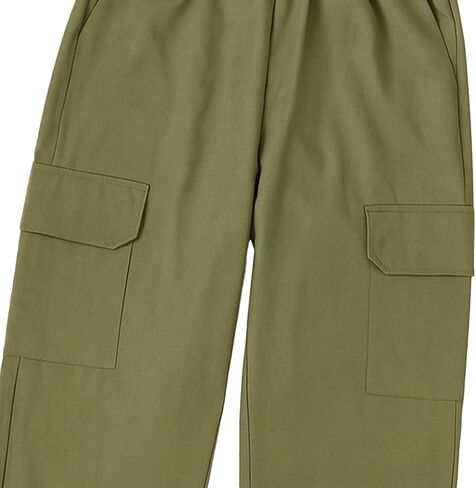 Boys Cargo Pants 3 Pack Loose-Fitting Casual Sports Pants with Pockets Jogging Trousers Bottom for Kids 8-12 Years in Saudi Arabia