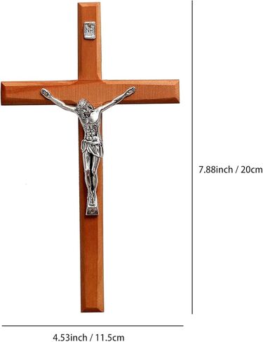 YI Boutique Crucifix Wall Cross, Handmade Catholic Crosses, 8 Inch, with Wooden Rosary, Wall crucifixes, Wood Crucifix for Wall, Jesus Christian Wall Hanging Cross in Saudi Arabia