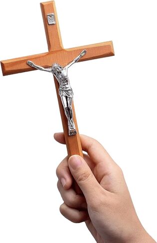 YI Boutique Crucifix Wall Cross, Handmade Catholic Crosses, 8 Inch, with Wooden Rosary, Wall crucifixes, Wood Crucifix for Wall, Jesus Christian Wall Hanging Cross in Saudi Arabia