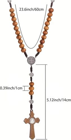 YI Boutique Crucifix Wall Cross, Handmade Catholic Crosses, 8 Inch, with Wooden Rosary, Wall crucifixes, Wood Crucifix for Wall, Jesus Christian Wall Hanging Cross in Saudi Arabia