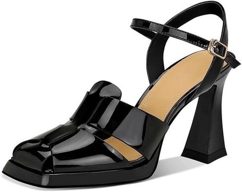 Heels for Women Sexy Womens Sandals Square Chunky High Heels Strappy Ankle Strap Sandals Comfort Dress Party Shoes in Saudi Arabia