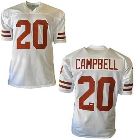 Earl Campbell Signed White Football Jersey (JSA) in Saudi Arabia