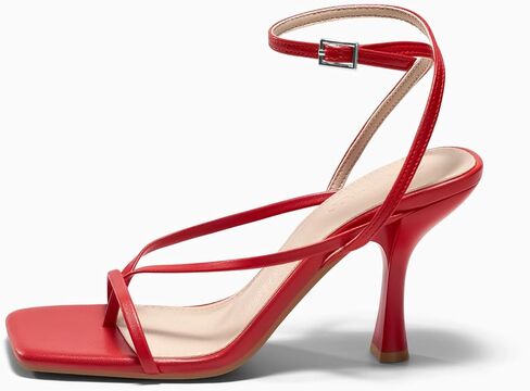 Coutgo Womens Strappy Kitten Heels Sandals Square Open Toe Flip Flops Summer Dress Shoes in Saudi Arabia