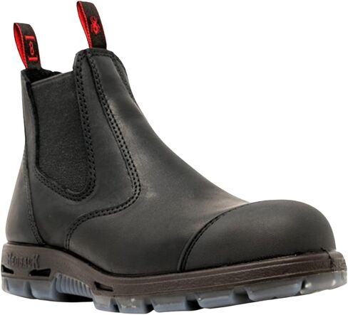 Redback Men's Boot Easy Escape Pull-On Chelsea Steel Toe Black 9 D(M) US in Saudi Arabia