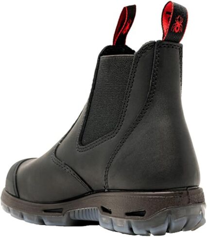 Redback Men's Boot Easy Escape Pull-On Chelsea Steel Toe Black 9 D(M) US in Saudi Arabia