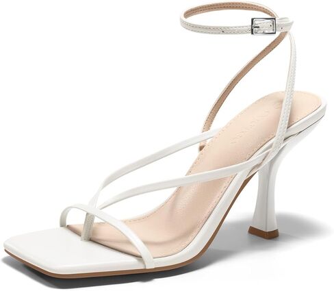 Coutgo Womens Strappy Kitten Heels Sandals Square Open Toe Flip Flops Summer Dress Shoes in Saudi Arabia