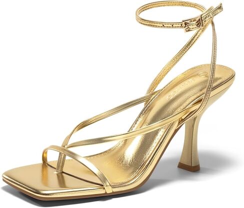 Coutgo Womens Strappy Kitten Heels Sandals Square Open Toe Flip Flops Summer Dress Shoes in Saudi Arabia