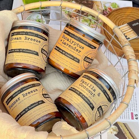 الشموع المعطرة برائحة اللافندر والأوكالبتوس من kotkas - شموع الصويا المعطرة الطبيعية بوزن 8 أوقية للمنزل، شموع اللافندر غير السامة للعلاج بالروائح العلاجية، هدايا للنساء، حمام مريح، مهدئ، وتخفيف التوتر in Kuwait