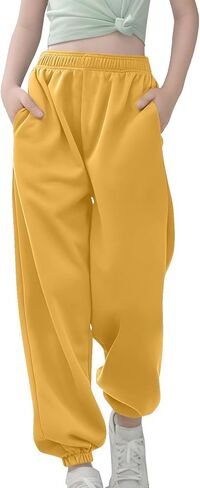 Girls Sweatpants Athletic Joggers with Drawstring Waist and Pockets Great for Teen Girls White Sweatpants 2025 Winter in Saudi Arabia