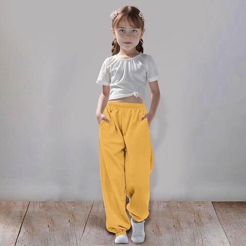 Girls Sweatpants Athletic Joggers with Drawstring Waist and Pockets Great for Teen Girls White Sweatpants 2025 Winter in Saudi Arabia