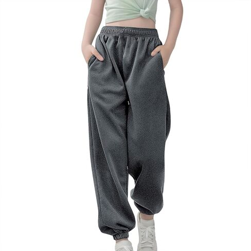 Girls Sweatpants Athletic Joggers with Drawstring Waist and Pockets Great for Teen Girls White Sweatpants 2025 Winter in Saudi Arabia