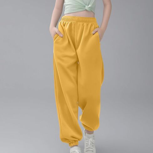 Girls Sweatpants Athletic Joggers with Drawstring Waist and Pockets Great for Teen Girls White Sweatpants 2025 Winter in Saudi Arabia