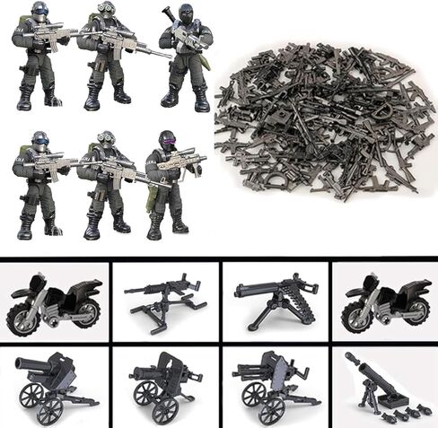 8 PCS Building Block City Plicman Action FIGURES MINI مع إكسسوارات متعددة الأسلحة العسكرية SWAT Model Agembly Building Toys Party Party Gift for Boys in Saudi Arabia