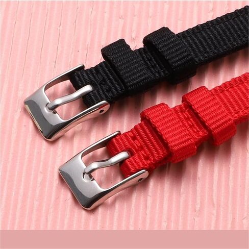 8mm 10mm 12mm Two Piece Nylon Watch Strap With Stainless Steel Buckle For Men And Women Sport Loop Bands in Saudi Arabia